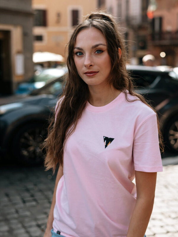 JAM • embroidered t-shirt • flamingo pink