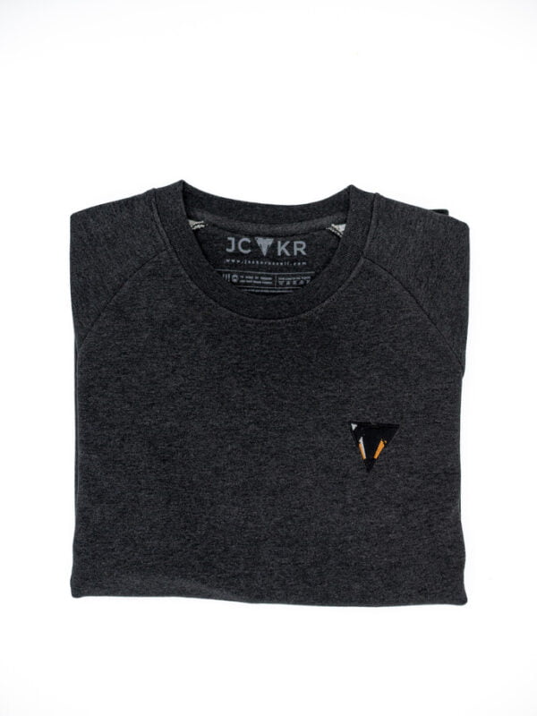 RUSSELL • embroidered crewneck sweatshirt • charcoal heather grey
