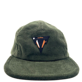green fine corduroy 5 panels hat with JCKR logo embroidered patch on the front